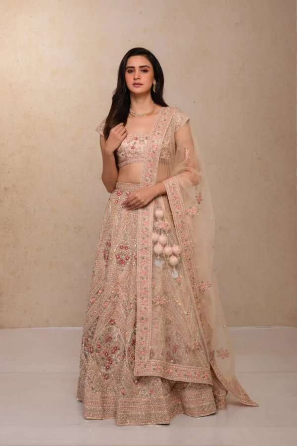 Blush Pink Embellished Bridal Lehenga